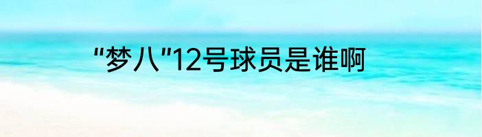 “梦八”12号球员是谁啊