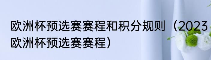 欧洲杯预选赛赛程和积分规则（2023欧洲杯预选赛赛程）