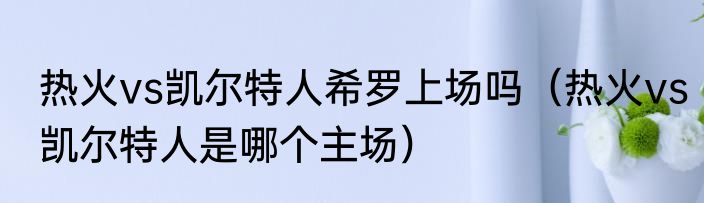 热火vs凯尔特人希罗上场吗（热火vs凯尔特人是哪个主场）