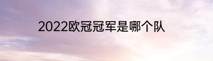 2022欧冠冠军是哪个队