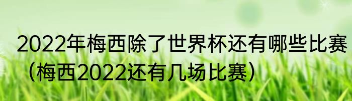 2022年梅西除了世界杯还有哪些比赛（梅西2022还有几场比赛）