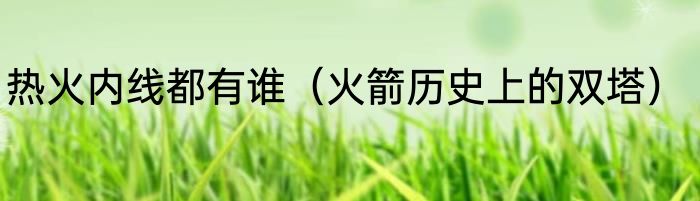 热火内线都有谁（火箭历史上的双塔）