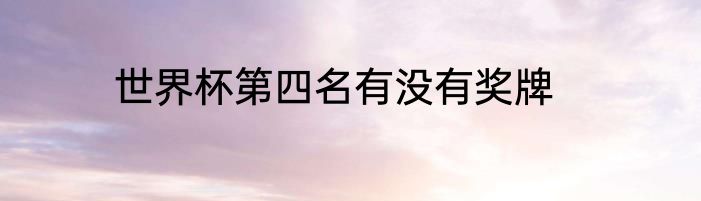 世界杯第四名有没有奖牌