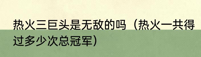 热火三巨头是无敌的吗（热火一共得过多少次总冠军）