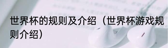 世界杯的规则及介绍（世界杯游戏规则介绍）
