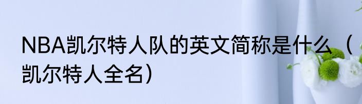 NBA凯尔特人队的英文简称是什么（凯尔特人全名）