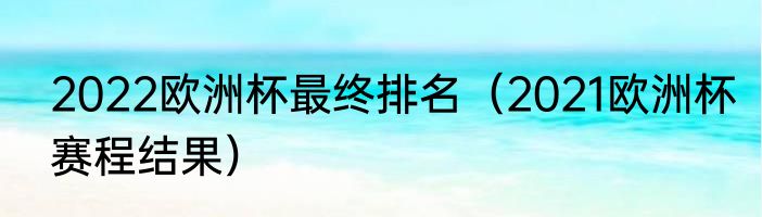 2022欧洲杯最终排名（2021欧洲杯赛程结果）