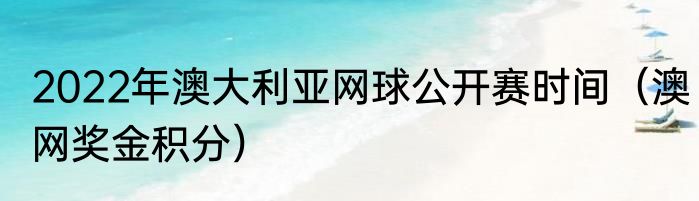 2022年澳大利亚网球公开赛时间（澳网奖金积分）