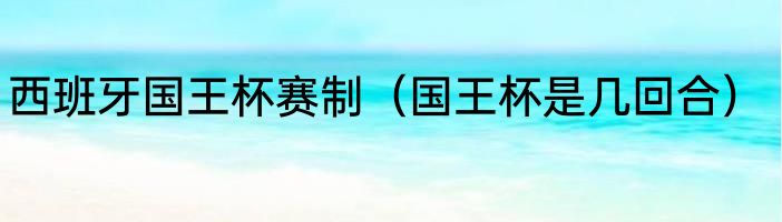 西班牙国王杯赛制（国王杯是几回合）