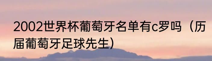 2002世界杯葡萄牙名单有c罗吗（历届葡萄牙足球先生）