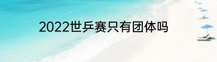 2022世乒赛只有团体吗
