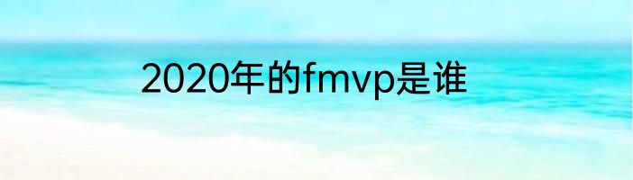 2020年的fmvp是谁