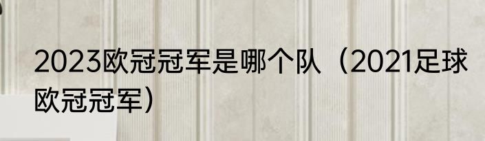 2023欧冠冠军是哪个队（2021足球欧冠冠军）