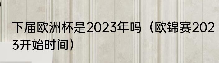 下届欧洲杯是2023年吗（欧锦赛2023开始时间）
