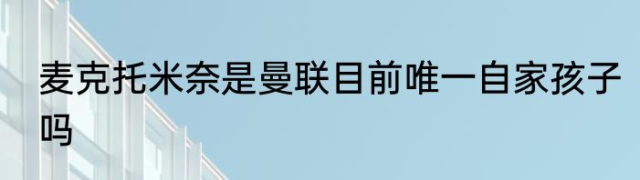 麦克托米奈是曼联目前唯一自家孩子吗