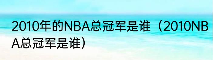 2010年的NBA总冠军是谁（2010NBA总冠军是谁）