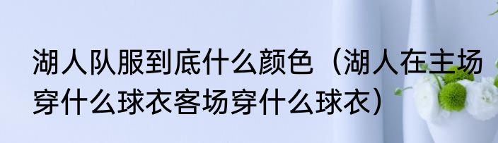 湖人队服到底什么颜色（湖人在主场穿什么球衣客场穿什么球衣）