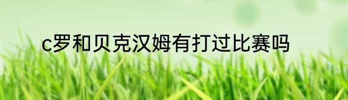 c罗和贝克汉姆有打过比赛吗