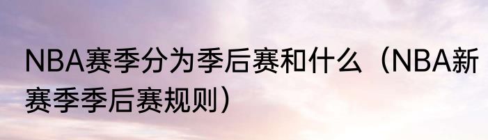 NBA赛季分为季后赛和什么（NBA新赛季季后赛规则）