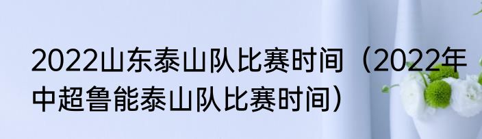 2022山东泰山队比赛时间（2022年中超鲁能泰山队比赛时间）