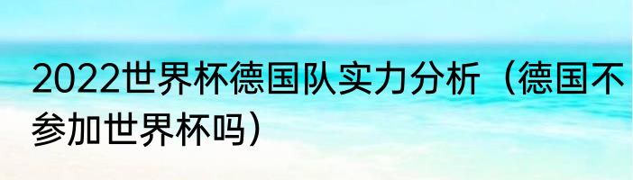 2022世界杯德国队实力分析（德国不参加世界杯吗）