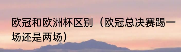 欧冠和欧洲杯区别（欧冠总决赛踢一场还是两场）