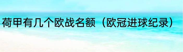 荷甲有几个欧战名额（欧冠进球纪录）