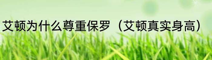 艾顿为什么尊重保罗（艾顿真实身高）