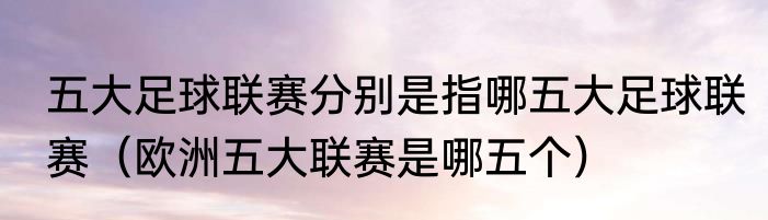 五大足球联赛分别是指哪五大足球联赛（欧洲五大联赛是哪五个）
