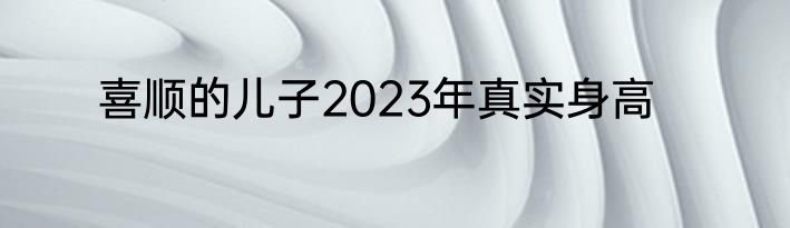 喜顺的儿子2023年真实身高
