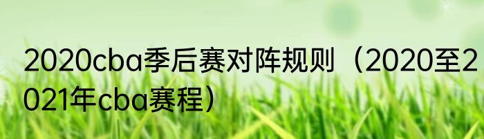 2020cba季后赛对阵规则（2020至2021年cba赛程）