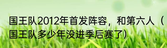 国王队2012年首发阵容，和第六人（国王队多少年没进季后赛了）