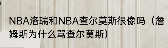 NBA洛瑞和NBA查尔莫斯很像吗（詹姆斯为什么骂查尔莫斯）