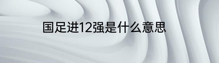 国足进12强是什么意思