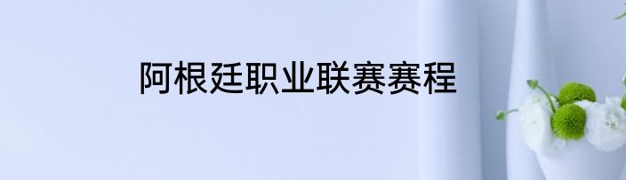 阿根廷职业联赛赛程