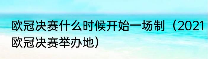 欧冠决赛什么时候开始一场制（2021欧冠决赛举办地）