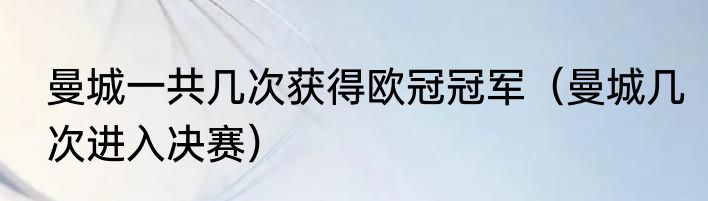 曼城一共几次获得欧冠冠军（曼城几次进入决赛）