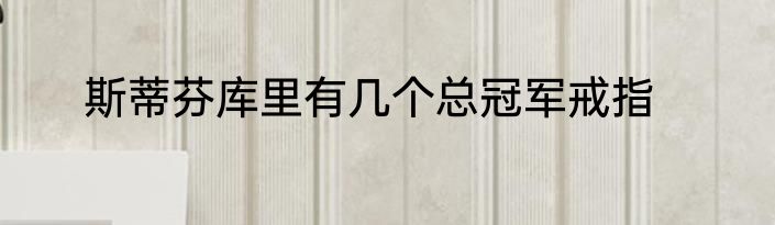 斯蒂芬库里有几个总冠军戒指