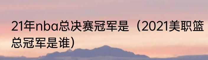 21年nba总决赛冠军是（2021美职篮总冠军是谁）