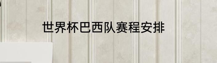 世界杯巴西队赛程安排