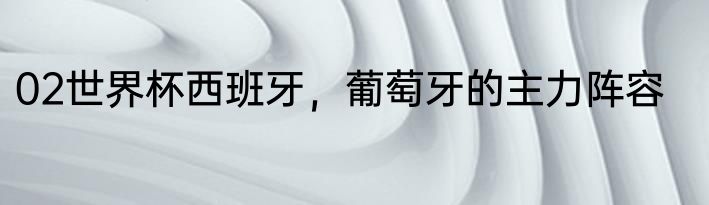 02世界杯西班牙，葡萄牙的主力阵容