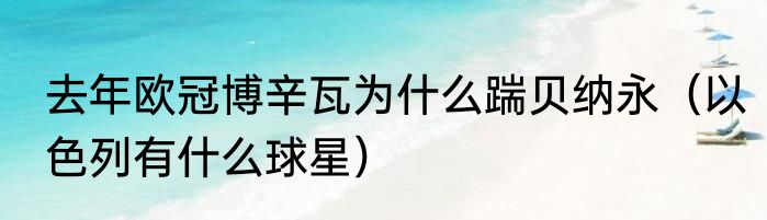去年欧冠博辛瓦为什么踹贝纳永（以色列有什么球星）