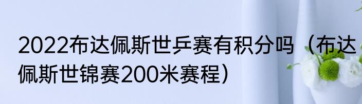 2022布达佩斯世乒赛有积分吗（布达佩斯世锦赛200米赛程）