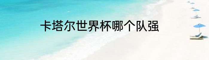 卡塔尔世界杯哪个队强