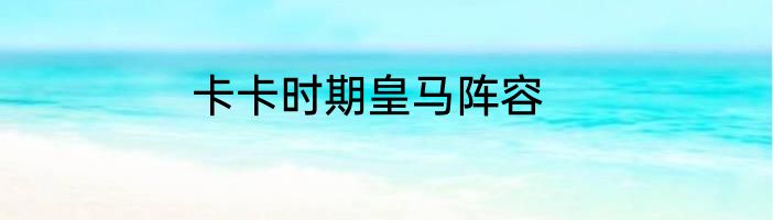 卡卡时期皇马阵容