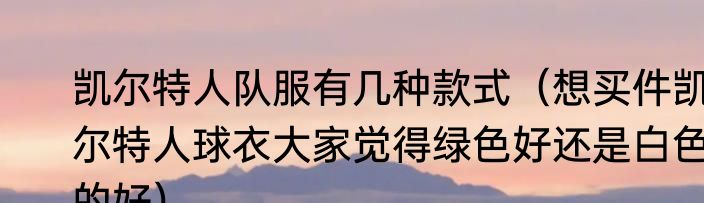 凯尔特人队服有几种款式（想买件凯尔特人球衣大家觉得绿色好还是白色的好）