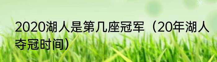 2020湖人是第几座冠军（20年湖人夺冠时间）