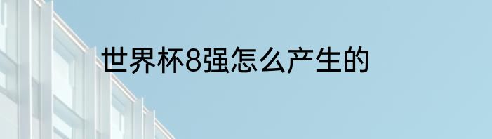 世界杯8强怎么产生的