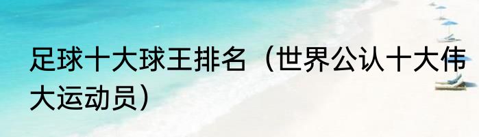 足球十大球王排名（世界公认十大伟大运动员）