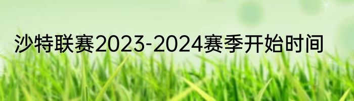 沙特联赛2023-2024赛季开始时间
